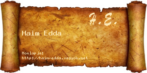 Haim Edda névjegykártya